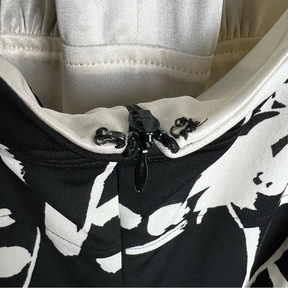 ABS Allen Schwartz - Vintage Black & White Floral Print Halter Dress - Sz. SP - Picture 5 of 7
